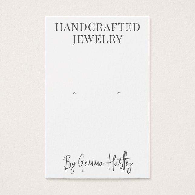 Modern Typography Earring Display Cards (Front)