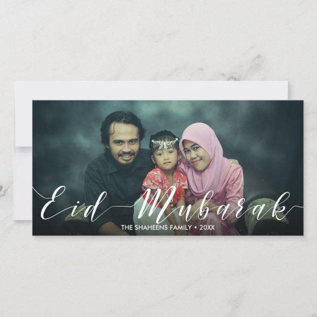 Modern Typography Eid Mubarak - Photo Card (Front)