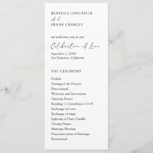 Modern Typography Elegant Wedding Program