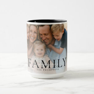 Modern Typography Family Name Keepsake Photo Gift Mug