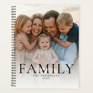 Modern Typography Family Name Keepsake Photo Planner