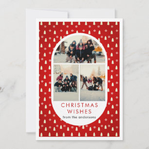 Modern Typography Family Photo Holiday Arch Card