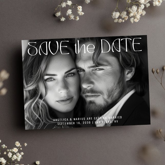 Modern Typography Full Horizontal Photo Wedding Save The Date (Creator Uploaded)