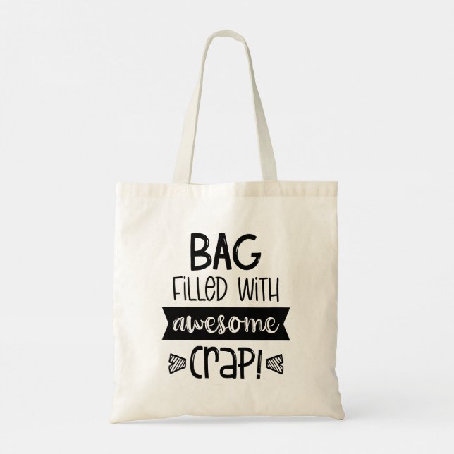 Modern Typography funny Quotes Tote Bag (Back)
