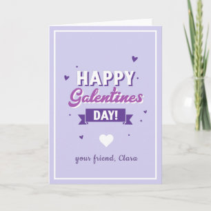 Modern Typography Galentine's Day Friend Purple  Card