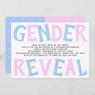 Modern Typography Gender Reveal Party! Baby Shower Invitation