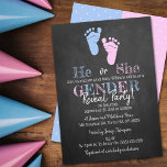 Modern Typography Gender Reveal Party! Baby Shower Invitation<br><div class="desc">Celebrate in style with these trendy baby shower invitations. This design is easy to personalise with your special event wording and your guests will be thrilled when they receive these fabulous invites.</div>