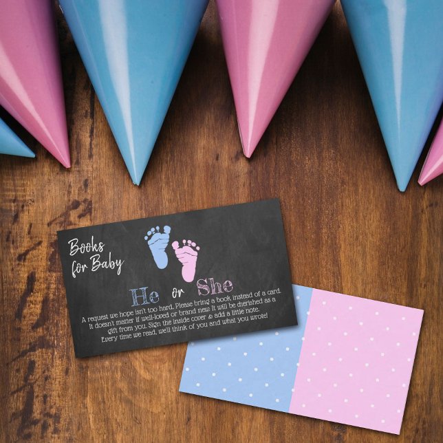 Modern Typography Gender Reveal Party! Book Enclosure Card (Creator Uploaded)