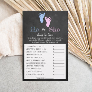 Modern Typography Gender Reveal Party! Price Game