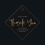 modern typography gold 60th birthday thank you favour tags<br><div class="desc">Celebrate your special birthday in style with this monochrome and gold effect Making 60 look good birthday thank you tag. Change the background colour to customise. Part of a collection.</div>