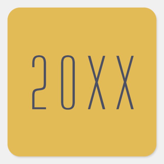 Modern Typography Gold Blue New Year Envelope Seal (Front)