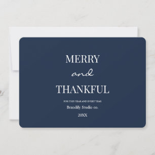 Modern typography gold frame Business Holiday Card