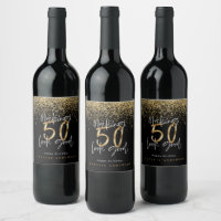 Modern typography gold glitter chic 50th birthday 