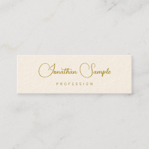 Modern Typography Gold Look Text Template Mini Business Card