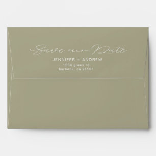 Modern Typography Gold Pre-Addressed Wedding Envelope