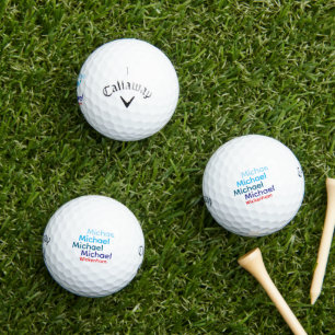 Modern Typography Golfers Name Golf Balls