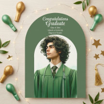Modern Typography Graduate Arch Minimalist Green