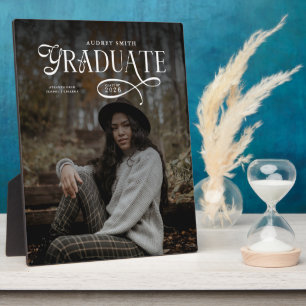 Modern Typography Graduate Photo Graduation Gifts Plaque