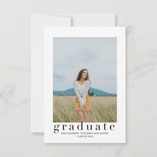 Modern Typography Graduation Announcement (Front)