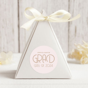 Modern Typography Graduation Classic Round Sticker