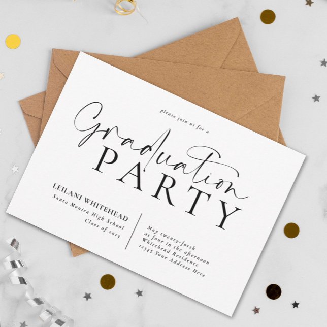 Modern Typography Graduation Party  Invitation (Creator Uploaded)