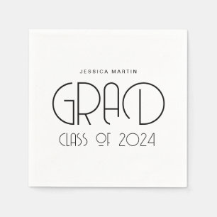 Modern Typography Graduation Party  Napkin