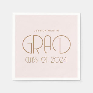 Modern Typography Graduation Party  Napkin