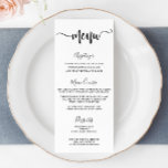 Modern Typography Hand Lettering Wedding Menu<br><div class="desc">Personalize this modern typography wedding menu with your list of menu easily and quickly,  simply press the customise it button to further re-arrange and format the style and placement of the text. (c) The Happy Cat Studio</div>