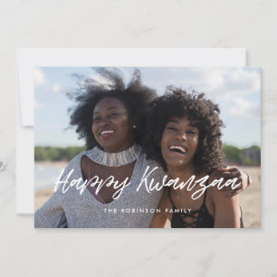 Modern typography Happy Kwanzaa photo Holiday Card