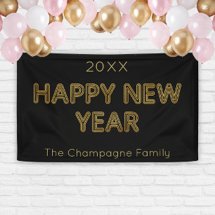 Modern Typography Happy New Year Banner