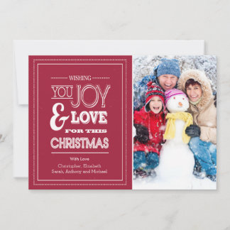 Modern Typography Holiday Christmas Photo Card