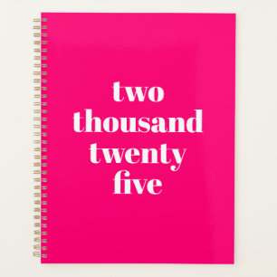 Modern typography hot pink custom year text planner