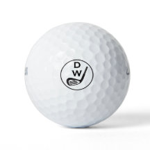 Modern typography initials monogram golf balls