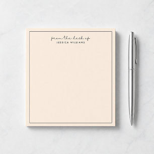 modern typography, ivory from the desk of notepad
