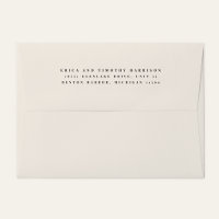 Modern Typography Ivory Return Address Envelope