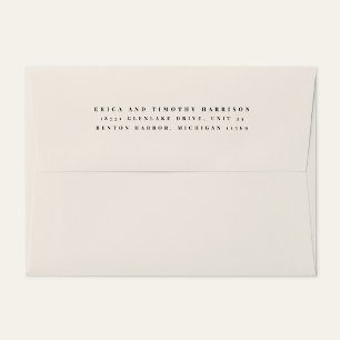 Modern Typography Ivory Return Address Envelope