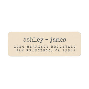 Modern Typography Ivory Wedding Return Address Label