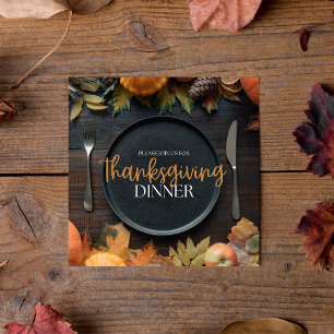 Modern Typography Join Us For Thanksgiving Dinner Invitation