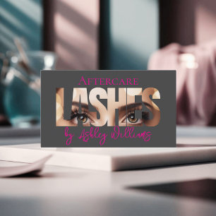 Modern typography "LASHES by" aftercare Business Card