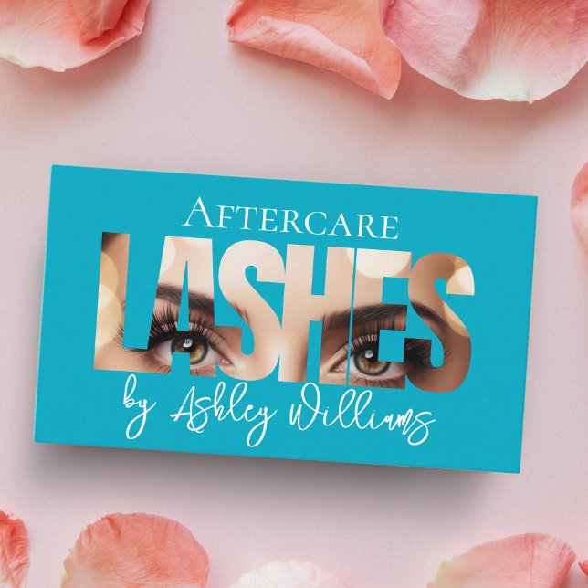 Modern typography "LASHES by" aftercare Business Card (Creator Uploaded)