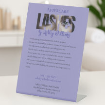 Modern typography "LASHES by" aftercare