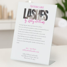 Modern typography "LASHES by" aftercare