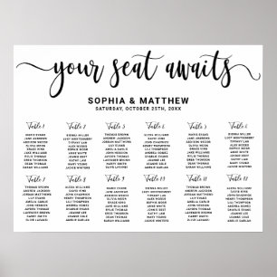 Modern Typography Lettering Wedding Seating Chart
