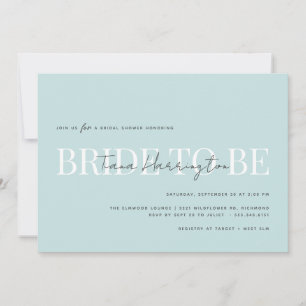 Modern Typography Light Blue Bridal Shower Invitation