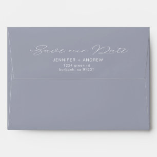 Modern Typography Lilac   Pre-Addressed Wedding Envelope