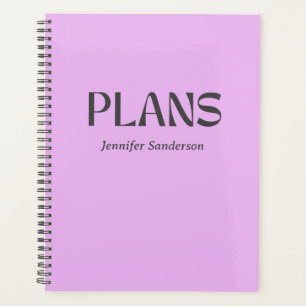 Modern Typography Lilac Purple Personalised Planner
