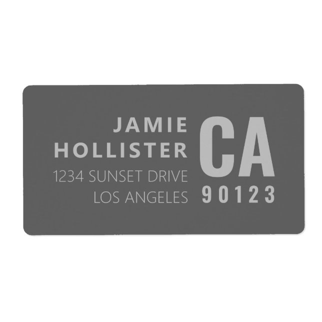 Modern Typography Look Grey Return Address (Front)