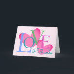 Modern Typography Love And Thanks Text Design Card<br><div class="desc">Love and thanks greeting cards is designed with simplicity of typography text overlay on 2 hearts shape graphic. Text and photo placeholder is provided to replace your own greetings and picture.</div>