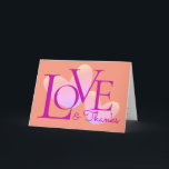 Modern Typography Love And Thanks Text Design Card<br><div class="desc">Love and thanks greeting cards is designed with simplicity of typography text overlay on 2 hearts shape graphic. Text and photo placeholder is provided to replace your own greetings and picture.</div>