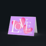 Modern Typography Love And Thanks Text Design Card<br><div class="desc">Love and thanks greeting cards is designed with simplicity of typography text overlay on 2 hearts shape graphic. Text and photo placeholder is provided to replace your own greetings and picture.</div>